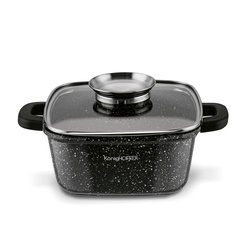 Garnek ceramiczny Konighoffer Kingstone 20 cm kwadratowy z aromatyzerem i 2 nakładki