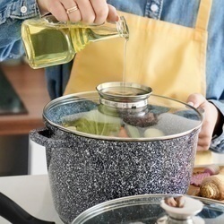 Garnek ceramiczny wysoki Konighoffer Kingstone 6,85 l okrągły z aromatyzerem i 2 nakładki