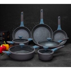 Garnek na indukcję marmurowy z pokrywką Starke Pro Luxury Grey 1,7 l
