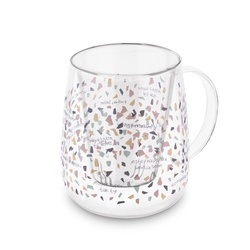 Kubek szklany z zaparzaczem i ceramiczną pokrywką Tadar Uśmiechnij się 500 ml