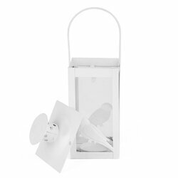 Lampion metalowy Tadar Bird 7,5 x 7,5 x 18 cm biały