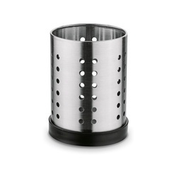 Ociekacz na sztućce z podstawką Tadar 13 x 10 cm srebrny