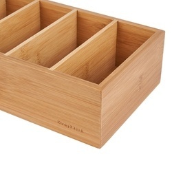 Organizer na przyprawy bambusowy Konighoffer 6 przegródek 15 x 35 x 7 cm