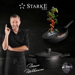Patelnia WOK z pokrywką non-stick na indukcję Starke Pro Sirius 28 cm