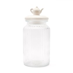 Słoik ozdobny z pokrywką ceramiczną Tadar Czajniczek 1300 ml okrągły