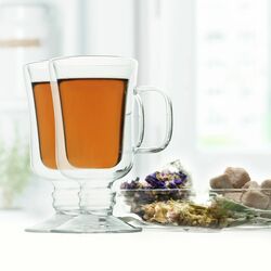 Zestaw 6 szklanek termicznych Tadar Sublime Irish 200 ml i 8 szklanych słomek