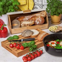 Deska bambusowa do krojenia pieczywa z tacą 2w1 Tadar 38 x 23 cm