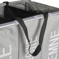 Kosz na bieliznę z 3 komorami Tadar Varjoso 64 cm 38 cm 57 cm szary