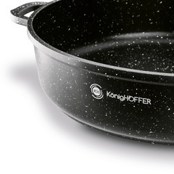 Patelnia na indukcję głęboka krótkie uchwyty Konighoffer Pollo Black 28 x 7 cm