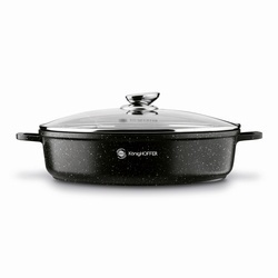 Patelnia na indukcję głęboka krótkie uchwyty Konighoffer Pollo Black 32 x 8 cm