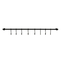 Reling kuchenny z 8 wieszakami Tadar 54 cm czarny