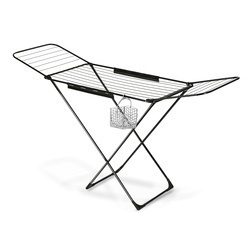 Suszarka balkonowa Konighoffer Vera Black 180 x 55 x 102 cm czarna i koszyk na klamerki
