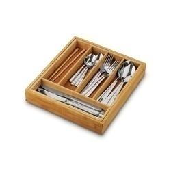 Wkład do szuflady na sztućce regulowany bambusowy Tadar 28,5-45 x 32 x 5 cm