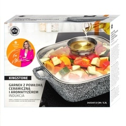 Garnek ceramiczny Konighoffer Kingstone 24 cm kwadratowy z aromatyzerem