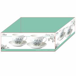 Komplet 2 filiżanek ze spodkami Tadar Shabby Rose 250 ml opak. prezentowe