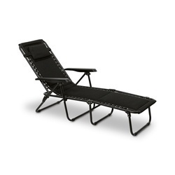 Leżanka leżak ogrodowy plażowy Tadar 6 pozycji 63 x 182 x 55 cm czarny