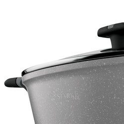 Patelnia na indukcję marmurowa z pokrywką krótkie uchwyty Starke Pro Musse Grey 28 cm
