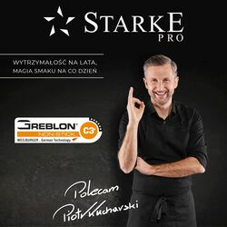 Patelnia na indukcję nierdzewna z pokrywką Starke Pro Varese 24 cm