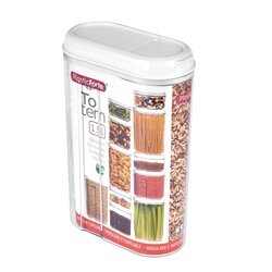 Pojemnik na żywność i produkty sypkie Plastic Forte Totem 1,5 l biały