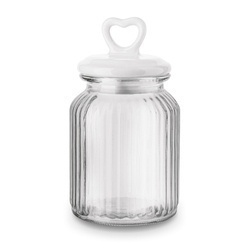 Słoik ozdobny z pokrywką ceramiczną Tadar Serce 1000 ml okrągły