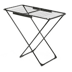 Suszarka balkonowa Konighoffer Vera Black 180 x 55 x 102 cm czarna i koszyk na klamerki