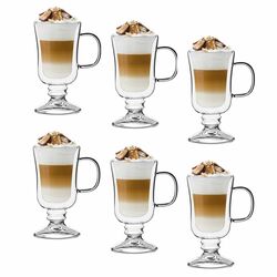 Zestaw 6 szklanek termicznych Tadar Sublime Irish 200 ml i 8 szklanych słomek