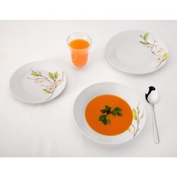 Zestaw okrągłych talerzy porcelanowych Tadar Lina 18 elementów