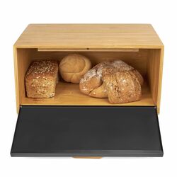 Chlebak drewniany Tadar Talon 36 x 26 x 22,8 cm czarny