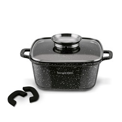 Garnek ceramiczny Konighoffer Kingstone 20 cm kwadratowy z aromatyzerem i 2 nakładki
