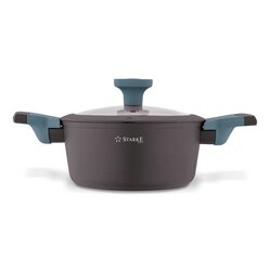 Garnek na indukcję marmurowy z pokrywką Starke Pro Luxury Grey 1,7 l