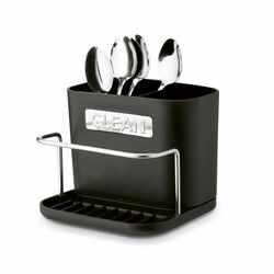 Ociekacz na sztućce z podstawką Tadar Clean 13,5 x 12 x 10,8 cm czarny