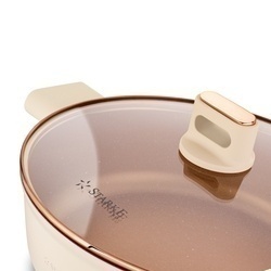 Patelnia głęboka na indukcję z pokrywką Starke Pro Starlet Beige 28 x 8 cm