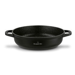 Patelnia na indukcję marmurowa z pokrywką krótkie uchwyty Starke Pro Ochre 28 cm
