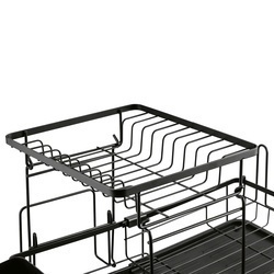 Suszarka do naczyń dwupoziomowa z ociekaczem Konighoffer 57 x 34 x 32,5 cm czarna