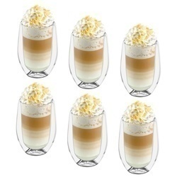 Szklanki termiczne do kawy Tadar Sublime 300 ml 6 szt. i 6 złotych łyżeczek koktajlowych