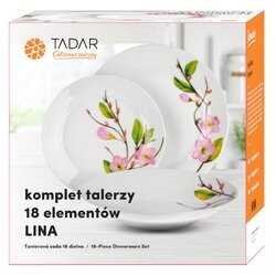 Zestaw okrągłych talerzy porcelanowych Tadar Lina 18 elementów