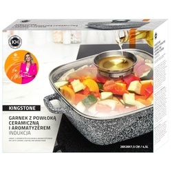 Garnek ceramiczny Konighoffer Kingstone 28 cm kwadratowy z aromatyzerem
