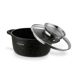 Garnek na indukcję z pokrywką Konighoffer Pollo Black 1,2 l
