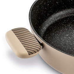 Patelnia na indukcję non stick krótkie uchwyty z pokrywką Starke Pro Light Coffee 28 cm