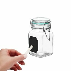 Słoiki szklane z kredą Tadar 250 ml 6 sztuk i 12 etykiet kredowych