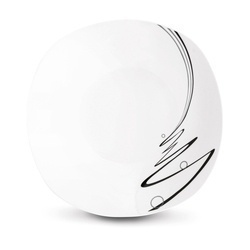 Zestaw kwadratowych talerzy porcelanowych Tadar Wstęga 18 elementów