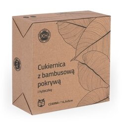 Cukiernica porcelanowa z pokrywką i łyżeczką Konighoffer 14,5 x 5 cm czarna