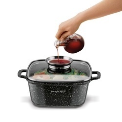 Garnek ceramiczny Konighoffer Kingstone 20 cm kwadratowy z aromatyzerem i 2 nakładki