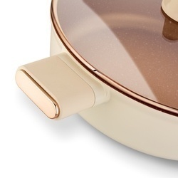 Patelnia krótkie uchwyty z pokrywką Starke Pro Starlet Beige 28x8 cm