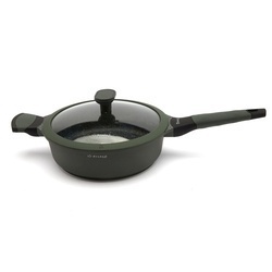 Patelnia na indukcję marmurowa z pokrywką Starke Pro Viridi 24 cm głęboka