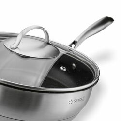 Patelnia na indukcję nierdzewna z pokrywką Starke Pro Varese 24 cm