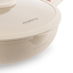 Patelnia WOK indukcyjna z pokrywką Konighoffer Creamy Marble 30 cm