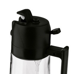 Szklana butelka na ocet i oliwę ze spryskiwaczem Tadar 450 ml czarna