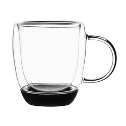 Szklanki termiczne do kawy z silikonowym dnem Konighoffer Garet 330 ml 6 szt. czarne