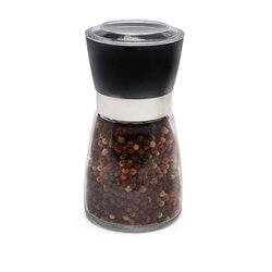 Szklany młynek ręczny do soli i pieprzu Tadar 170 ml czarny